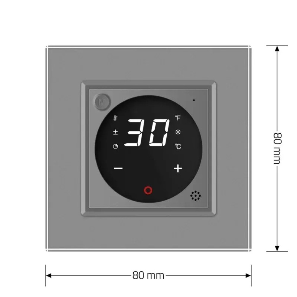 Терморегулятор (термостат) сенсорный программируемый серый LIVOLO со стекляной рамкой VL-C701TM2-15